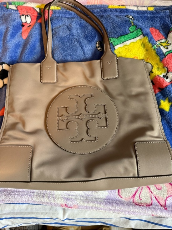 Tory Burch Handbags - Tory Burch Taupe Embossed Logo Tote